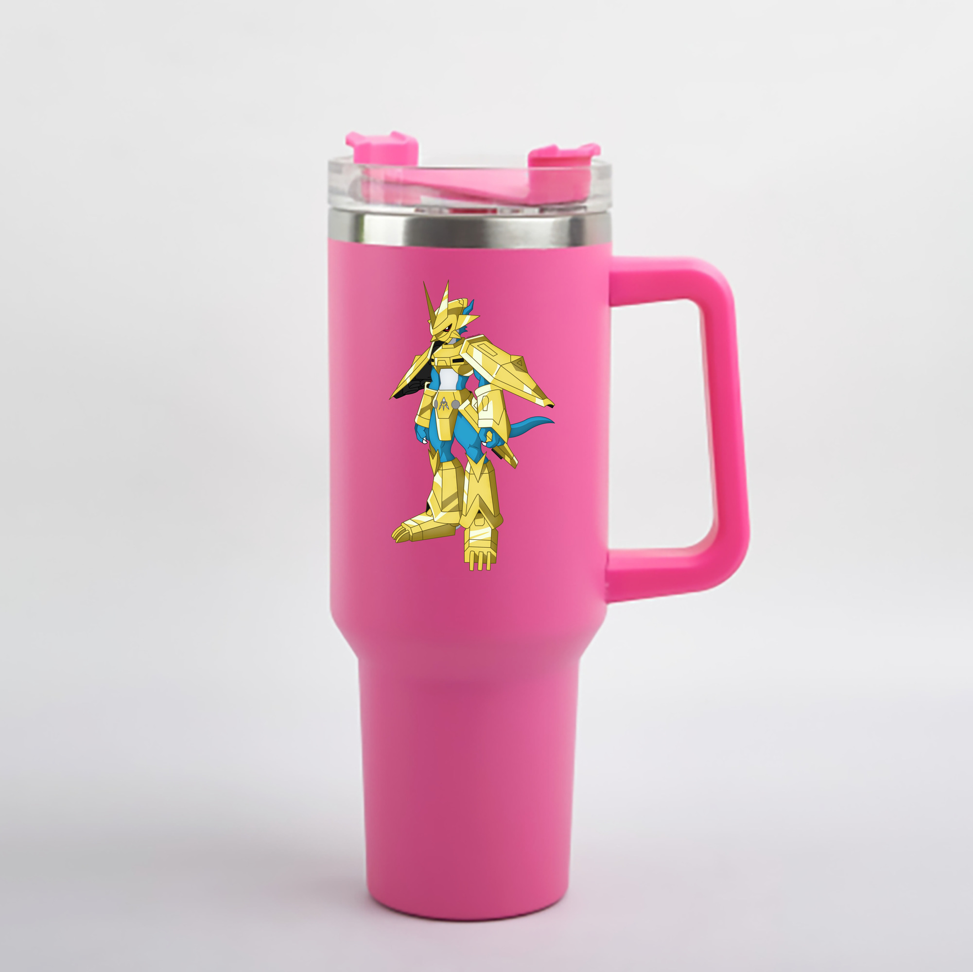 （画像用） Digimon デジタルモンスター/デジモン 1200mL車用タンブラー - クリスタルステッカー（プラスチックストロー付き）